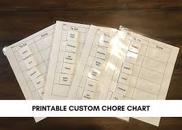 autism or homeschool printable chore chart customizable