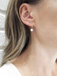 Double Piercing Earring Multiple Earring Ideas Multiple Piercings Ear Inspiration Multiple Piercings Earrings Sterli Earrings Diamond Chain Simple Earrings