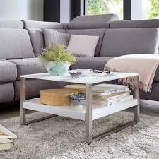 Sofatisch Lebrufe Mit Glasplatte In Weiss Sofa Tisch Wohnzimmer Tisch Weiss Couchtisch