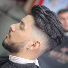 Brushed Back Hair High Bald Fade Beard Men Haircut Styles Mexican Hairstyles Haircuts For Men