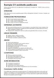 Esempio Di Curriculum Vitae Di Assistente Pasticcere Ilcvperfetto