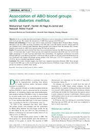 The list of centres has been arranged in no particular order. Pdf Association Of Abo Blood Groups With Diabetes Mellitus Muhammad Kamil Academia Edu