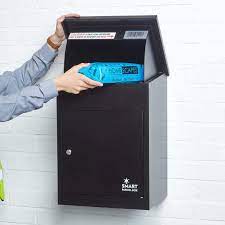 Letter and parcel post box. Wall Mounted Smart Parcel Drop Box Black For Secure Multiple Internet Deliveries Of Large Delivery Packets Weatherproof Outdoor Delivery Box Buy Online In United Arab Emirates At Desertcart Ae Productid 61012262
