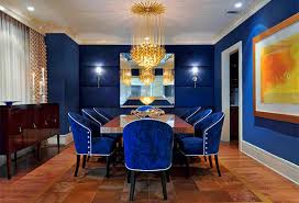 In dining room, interior design. How To Get A Blue And Orange Dining Room Home Design Lover
