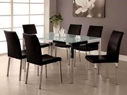 Zerdox Top Glass Dining Table With Six Chairs Apartment Dining Room Kitchen Table Settings Furniture