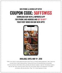 The coupon site groupon is offering a new daily deals with savings of up to. Swiss Chalet Canada Coupons Save 5 00 Off Your First Order Of 20 00 With The Swiss Chalet App Canadian Freebies Coupons Deals Bargains Flyers Contests Canada