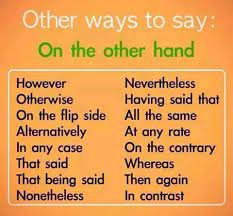 Check spelling or type a new query. Sakura Language Center Other Ways To Say On The Other Hand What Does It Mean On The Other Hand That A Phrase Introducing An Alternate View Example John I M Ready To