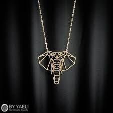 Elephant Necklace Animal Necklace Geometric Necklace Gold Necklace 48 Geometric Necklace Jewelry Elephant Jewelry