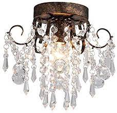 Amazon Com Q S Small Crystal Chandelier Black Ceiling Light Modern Ceiling Lamp Flush Mount Crys Modern Ceiling Lamps Ceiling Lights Black Ceiling Lighting