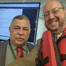 County employees joined the ranks today of those nationally participating  in Wear Your Lifejacket to Work Day! As fun as it was, the message was a  somber one: far too many people