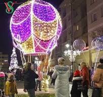 Waterproof LED Hot Air Balloon Light 3D Sculpture Motif Decoration for  Outdoor