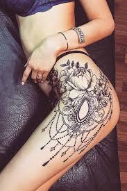 23 Flower Tattoos Designs And Meanings For Your Inspo Thigh Tattoo Hip Tattoos Women Leg Tattoos