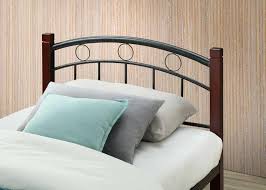 Hodedah Complete Metal Bed With Headboard Footboard And Mahogany Wood Posts In Twin Size Walmart Com Walmart Com