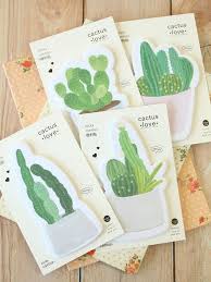 This cactus is like a symbol of my relationship with her. 4 Shapes Cute Cactus Sticky Note Pads Decorative Post It Note Office Supplies Desk Accessories Office