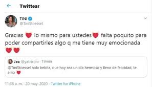 La reconocida instagramer vicky braier, identificada en las redes como juariu, es una de las usuarias que está sacando conclusiones sobre la mientras continúan las especulaciones, sebastián yatra y tini stoessel siguen activos en sus redes sociales. Tini Stoessel Volvio A Aparecer Tras La Separacion De Sebastian Yatra Con Un Mensaje En Las Redes Eltrece