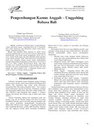 Daanis kamus bahasa bali alus sor singgih. Pdf Pengembangan Kamus Anggah Ungguhing Bahasa Bali