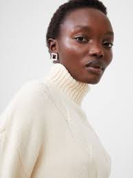 High neck 2025 cable knit sweater