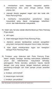 Contoh Soal Ujian Tertulis Rekrutmen Calon Satpol Pp Info Publik Pamong Praja Pidana