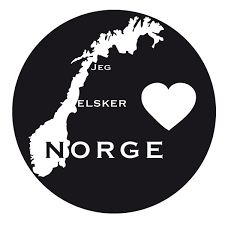 Norge ligger på den vestlige og nordlige del av skandinaviske landet grenser i øst mot sverige, finland og russland. Jeg Elsker Norge Rund Wandtattoo