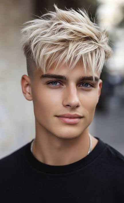 25 Haircuts for Teen & Young Men : Platinum Textured Crop Haircut