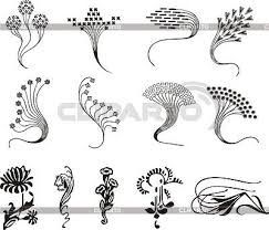 Einfache Florale Ornamente Im Jugendstil Stock Vektorgrafik Id 2026461 Art Nouveau Tattoo Jugendstil Ornamente Jugendstil Muster