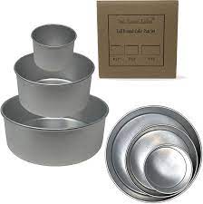 You can divide the area of a large pan by the area of a small pan to figure out how many times to multiply a recipe to fill the larger pan with the same depth. Amazon Com Tall Round Cake Pans 3 Pan Set 4 Inch X 3 Inch 6 Inch X 3 Inch 8 Inch X 3 Inch Kitchen Dining