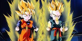 This form closely resembles super saiyan 1, except goku's hair is red and his aura gives a fiery vibe. Dragon Ball How Goten Trunks Became Super Saiyans So Quickly