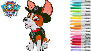 Download paw patrol coloring pages transparent png logos. Paw Patrol Coloring Book Tracker Coluring Pages Superhero Episode Rainbow Splash Youtube