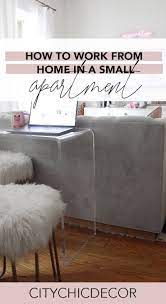 How To Comfortably Work From Home In A Small Apartment City Chic Decor Apartment Decorating Rental Small Apartment Office Small Apartment Fridge