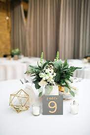 Wedding Table Setting Diy Centerpiece Ideas Table Number With Greenery For Spring Country Weddi Modern Wedding Decor Geometric Wedding Decor Modern Wedding Diy