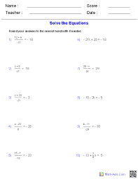 Pre Algebra Worksheets Equations Worksheets Two Step Equations Algebra Worksheets Pre Algebra Worksheets