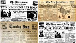 newspaper headlines on August 15, 1947
