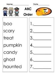 Halloween Themed Abc Order Worksheet Abc Order Worksheet Abc Order Abc