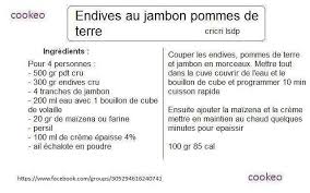 Plat Rapide Endives Et Pommes De Terre Au Jambon Mes Recettes Cookeo Cookeo Recette Pomme De Terre Endives