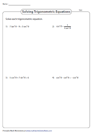 Solving Trig Equations Type 3 Equations Trigonometry Worksheets Solving Equations