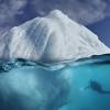 First used to describe a glacier as seen at a distance from a ship then used as a term to describe the floating chunks of ice broken off from such glaciers. 1