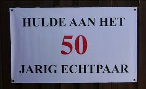 Banner 50 Jarig Huwelijk Abraham Of Sarah Huren Candlebagplaza Lampionnen En Candlebags