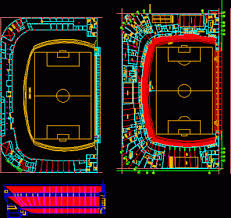 Sante Et Sport Stade De Football Plan Autocad Autocad