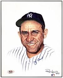 Yogi Berra Signed Warner Bros. Themed Lithograph