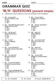 w h questions present simple all things grammar