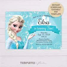 There is a free version, which is great with lots of font options. Free Frozen Elsa Invitation Template Frozen Invitations Free Frozen Invitations Frozen Birthday Invitations