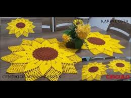 Caminho De Mesa De Crochê Girassol Passo A Passo Caminho De Mesa Girassois Youtube Caminho De Mesa De Croche Trilho Mesa Croche Capas De Almofadas De Croche