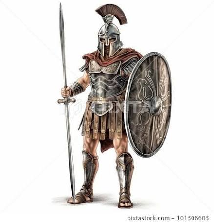 Spartan warrior in armor with weapons and... - Stock Illustration  [101306603] - PIXTA