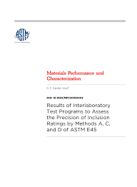 Pdf Results Of Interlaboratory Test Programs To Assess The