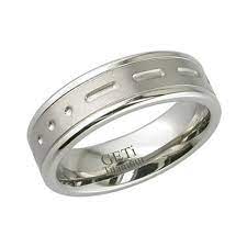 Morse Code Titanium Wedding Ring With Rail Edge Titanium Wedding Rings Wedding Rings Custom Wedding Rings