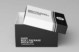 Free Square Shoe Box Package Mockup In 2020 Shoe Box Design Box Mockup Shoe Box