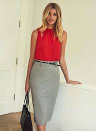 Black And White Skirt Outfit Carousel Image 2 Checked Skirt Outfit Pencil Skirt Sleeveless Top Outfit