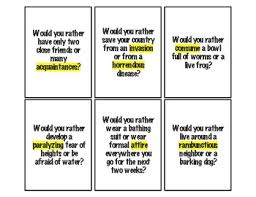 Jetzt 30 tage kostenlos testen! Vocabulary Would You Rather By Let S Talk Speech Tpt