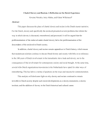 Pdf Chattel Slavery And Racism A Reflection On The Dutch Experience