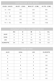 Bright International Measurement Chart International